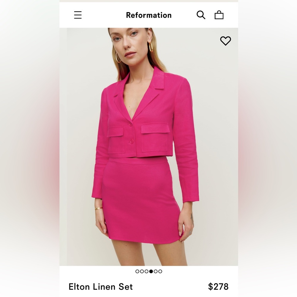 Reformation Elton Linen Set in Corvette
